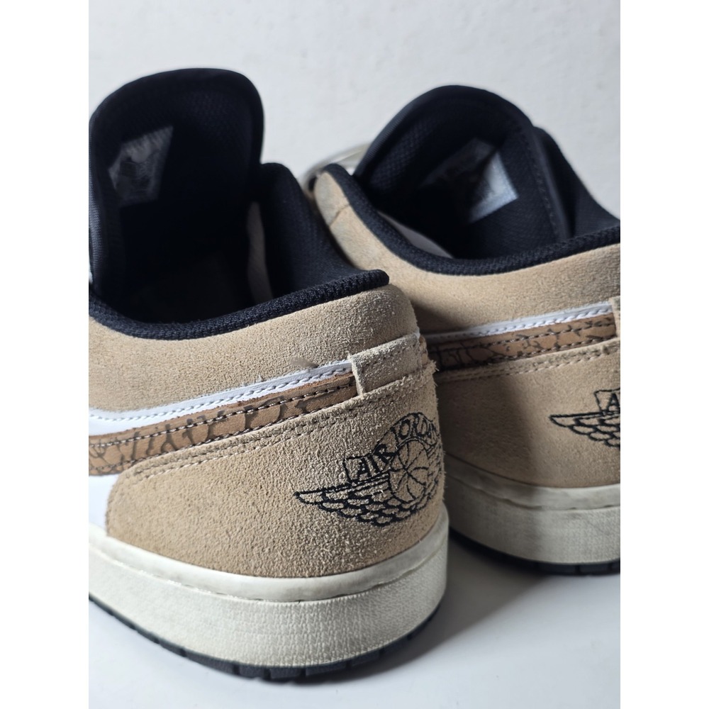 Jordan Air Jordan 1 Low Low Top Suede Leather Sneakers Beige White Black Men's - Picture 8 of 12